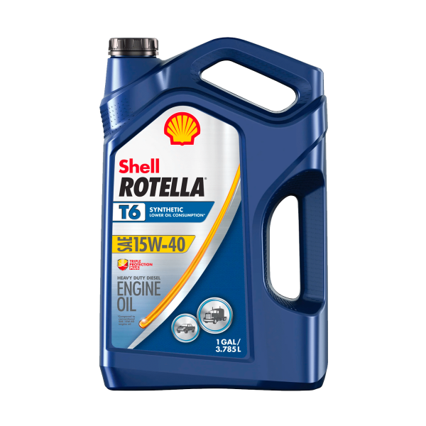 Dầu động cơ Diesel tổng hợp toàn phần Shell Rotella T6 15W-40, 1 gallon